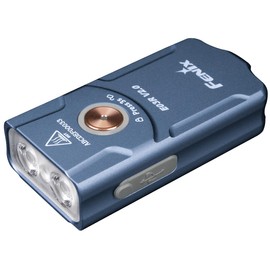 FENIX E03R V2.0 Full Metal High Brightness Keychain Torch, EDC Small Flashlight, Red Light, White Light, Intelligent Temperature Control, IP66 Protection, with USB-C Charge, Blue