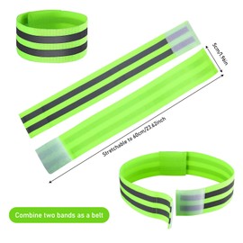 DINGFENG Pack of 8 Reflective Bands, Highly Visible Reflective Wristbands, Double Reflective Bands Elastic, Reflective Safety Bracelet, Double Reflective Bands for Outdoor Jogging
