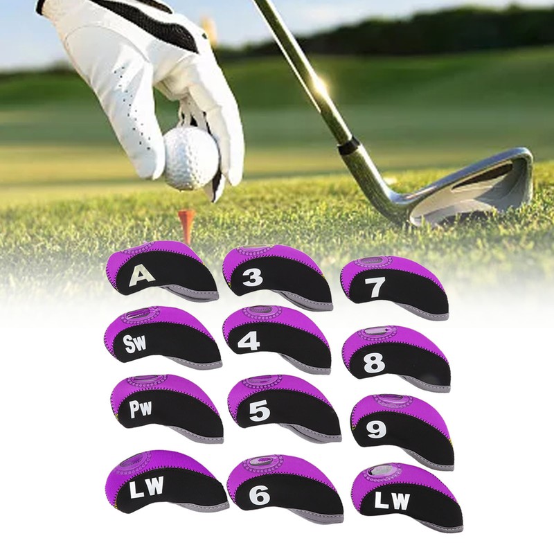 12PCS Golf Club Head Covers Neoprene Scratch Proof Golf Club