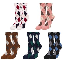 Benefeet Sox Womens Girls Socks Size 5-9 Funny Socks for Adults Colorful Novelty Argyle Socks Cute Patterned Crew Socks for Teen Girls Cool Crazy Socks Cotton Athletic Socks 5 Pack