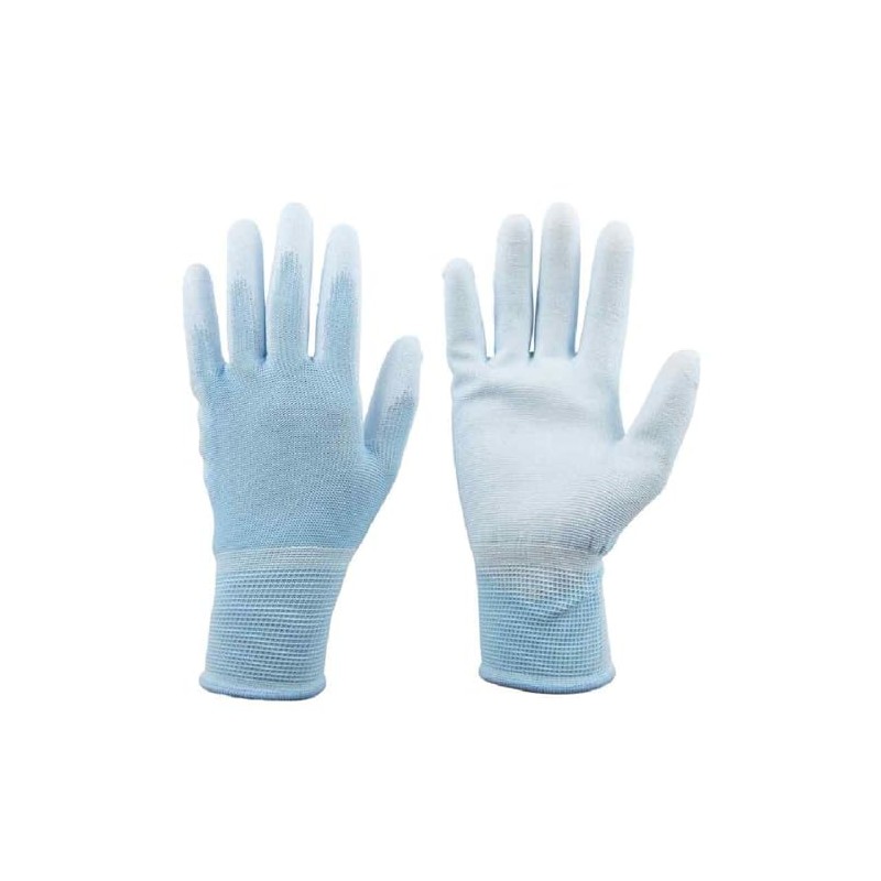 Uniworld 1510-10P Urethane Backless Gloves, Soft Fit, 10 Pairs, Blue,