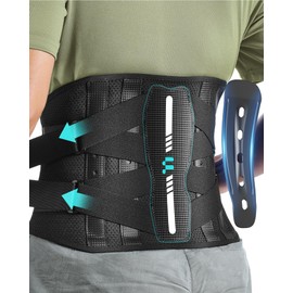 Fitomo Faja Lumbar Hombre Mujer con Soporte Ergonómico y Férulas de Fibra de Carbono, Tejido de Malla Ultra Fino, Faja Lumbar para Dolor Espalda,...  