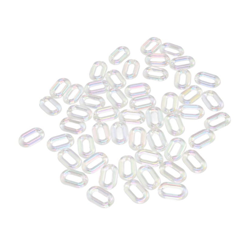 50PCS Acrylic Linking Rings Transparent DIY Assemblable Transparent Color Plating