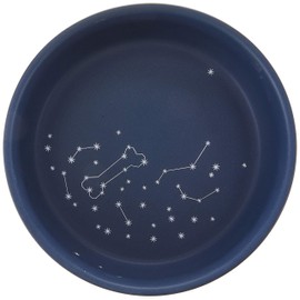 Fringe Studio Stoneware Pet Bowl, Medium, Celestial (479007),Dark Blue