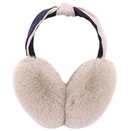 Simplicity Winter Soft Faux Fur Earmuffs Cute Ear Warmer for Women, 3Light Khaki