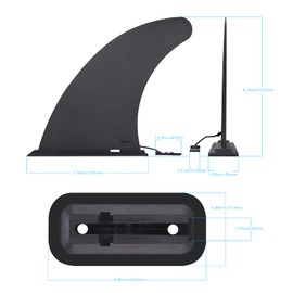 Zocipro 9 Inch Removable Universal SUP Fin with Fin Base, Nylon Reinforced Safe Surfboard SUP Fin, Stable and Lightweight, Suitable for Beginners for Longboard, Surfboard, Stand Up Paddling Board