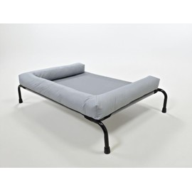 Simple Trending Elevated Dog Bed for Large Dogs, Cooling Raised Dog Cot with Bolsters, Breathable Pet Bed for Outdoor, 47.75" x 31", Grey