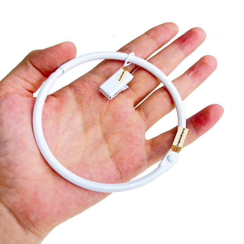 Lsgoodcare 20Pcs Openable Curtain Clips with Rings White 3Inch, Strong