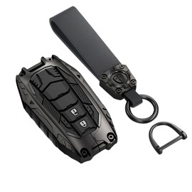 Metal Key Case Key Cover for Toyota, Dedicated Accessory for Car Prius Crown Sport (Black, 2 Buttons)