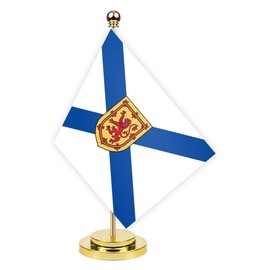 Nova Scotia Desk Flag,13 inch Tall Small Nova Scotian NS Outdoor Banner,Tiny Printing Decor For Office Home Table