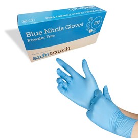 1ABOVE Nitrile Powder Free Blue Disposable Gloves Multi-Purpose Gloves,Extra Strong - Box of 100 (MEDIUM)