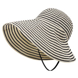 MK MATT KEELY Women's Foldable Beach Hat Wide Brim Lightweight Sun Visor Summer UV Protection with Chin Strap, beige, Unit size