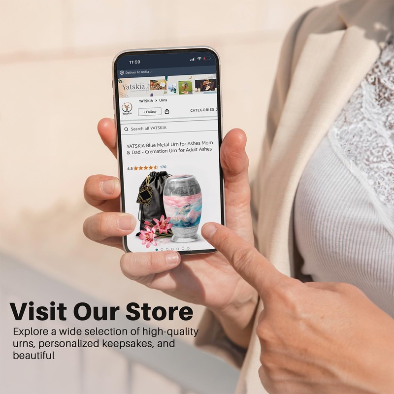 Yatskia Pink Small Urns for Human Ashes Keepsake, Cremation Keepsakes