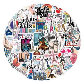 Stickers for Paris Water Bottle|110 PCS French Eiffel Tower Vinyl Waterproof Sticker for Water Bottle Laptop Skateboard Phone Car Decals Gifts for Kids Teens Adults for Party Favors Supplies Decor