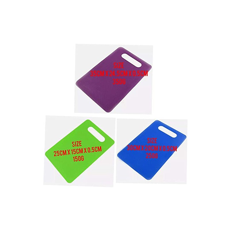 MantraRaj Non Slip 3 pcs Chopping Board Set Multi Size
