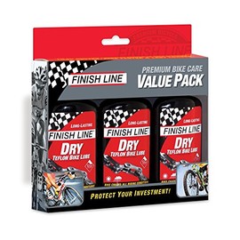Finish Line Dry Bike Lubricant with Teflon Squeeze Bottle 4oz (set of 3), 4 Ounce Value Pack