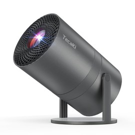 [Two-Way Bluetooth 5.2] Mini Portable Projector 1080P HD Multi-Angle Projection, Tecaki Smart Projector with 180°Rotatable Stand Auto Keystone Correction Long Lens Life Suit for Home Theater, Outdoor