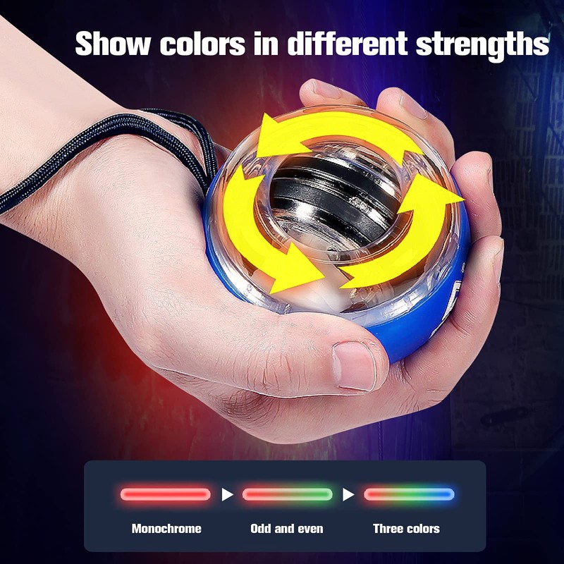 Wrist training ball, self-starting gyro forearm exerciser power ball and