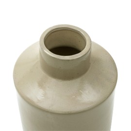 Kusso Beige Vase for Pampas Grass - Ceramic Vase for Flowers - Neutral Home Decor - Leak Proof Minimalist Design - 18cm