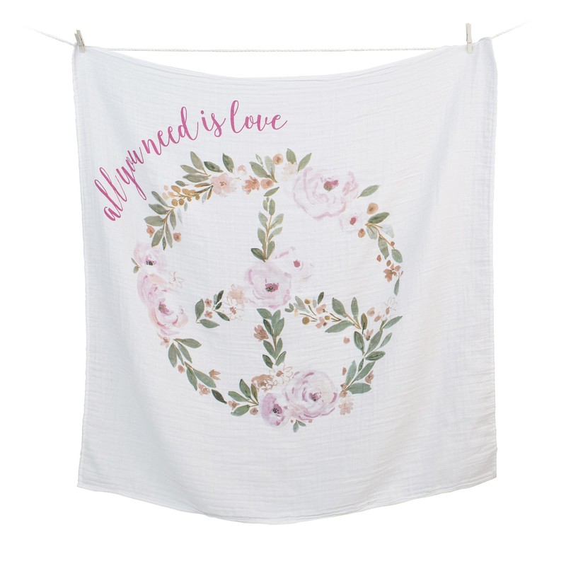 Lulujo Single Cotton Swaddle & Cards - All You Need