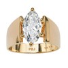 PalmBeach Sterling Silver or Yellow Gold-Plated Marquise Shaped Cubic Zirconia