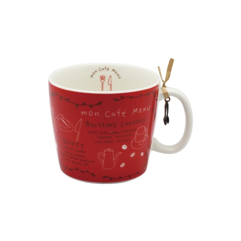 モンカフェ mon cafe レッド 026152 磁器カップ 容量310cc