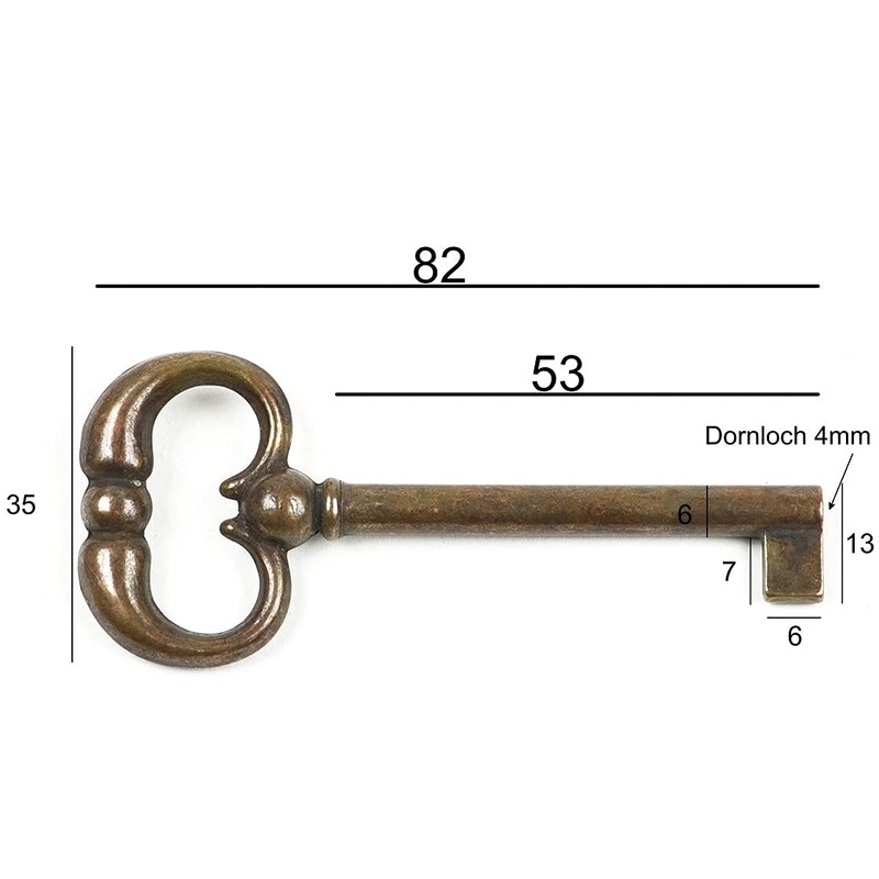 Furniture Key Antique Style Furniture Burnished Replacement Key Blank Patina