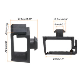 MECCANIXITY 6Pcs Single Slot Flat Cable Clamp 28.5mm Hole Dia Wire Holder ABS for 40 Series European Standard Aluminum Extrusion Black