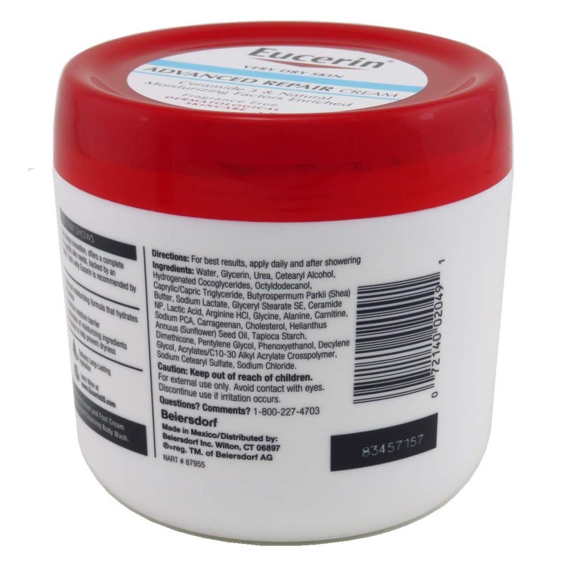 Eucerin Creme Advanced Repair 16 Ounce Jar (473ml) (3 Pack)