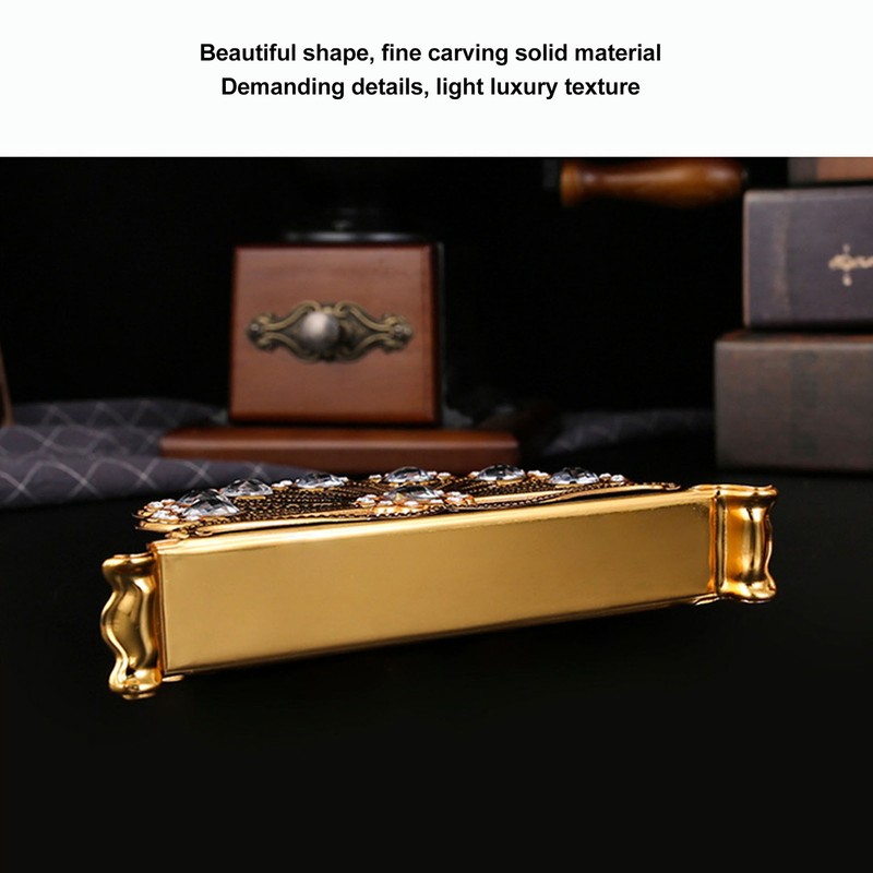 Golden Metal Napkin Holder Exquisite Light Luxury European Style Zinc