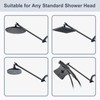 BRIGHT SHOWERS 15 Inch Extra Long Shower Head Extension Arm,