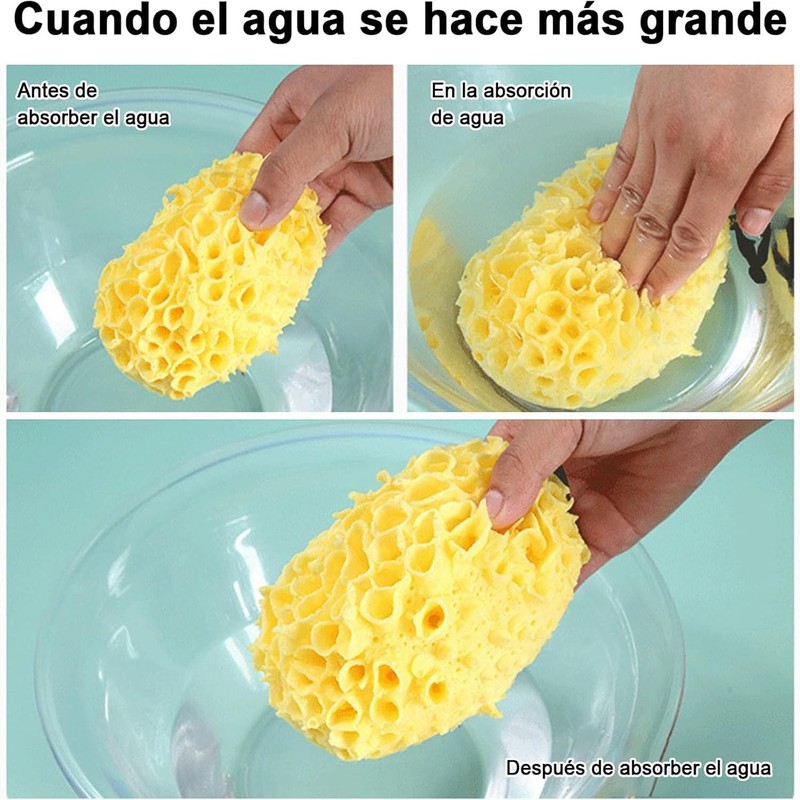 Esponjas de Baño Naturales Panal de Abeja QICHEN 3 Pcs