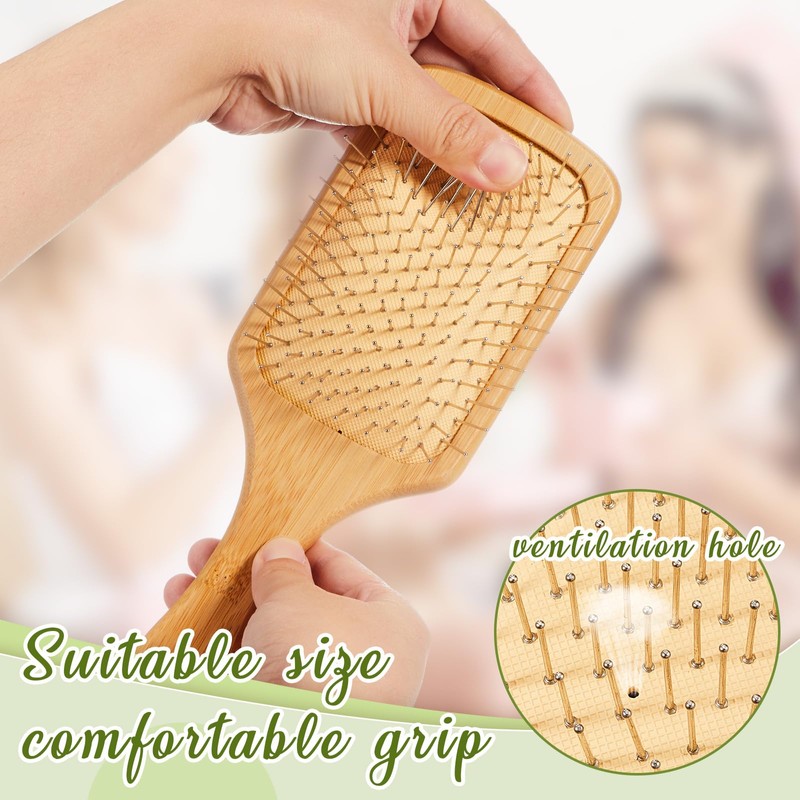 Tessco for you Bamboo Hair Brush with Steel Bristles and