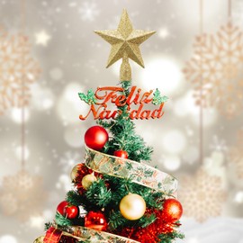 Sibba Christmas Tree Topper Decoration 3 PCS Pentagram Decorative Holiday 4 inch Sparkle Star Themed Ornament Glitter Stars Seasonal Decor Sparkle Holder Thanksgiving Home Decorate Festive Atmosphere