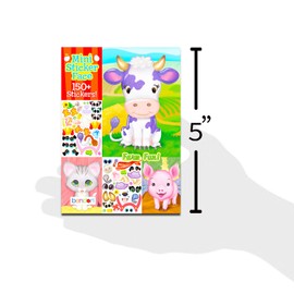 24 Pcs Make-a-Face Sticker Sheets, Funny Farm 5" x 7" Mix and Match Sticker Sheets Total 150+ Stickers, Party Favors, Kids Party Supplies | Farm Animals Make Your Own Sticker Face Designs