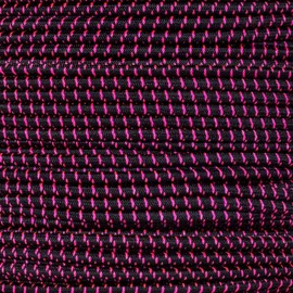 Golberg 1/8 Inch Diameter Shock Cord - Elastic Stretch Rope for Custom Bungee Lengths - (Black with Pink X, 10 Feet)