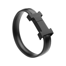 YACSEJAO USB C Bracelet Charging Cable, USB C Male to USB A Male Fashion Leather Wrist Strap Charging Data Transfer Short Cord 22.5 cm Travel Emergency Data Cable (Black)