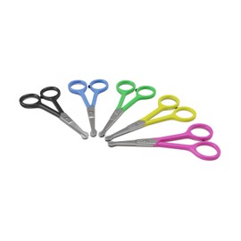 Tiny Trim 4.5" Ball-Tipped Scissor for Dog, Cat and all Pet Grooming - Ear, Nose, Face & Paw - Scaredy Cut's small Safety Scissor Yellow