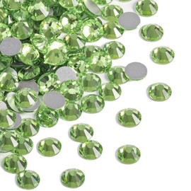 Beadsland 2880pcs Flat Back Crystal Rhinestones Round Gems for Nail Art and Craft Glue Fix,Light Green,SS16,3.8-4.0mm