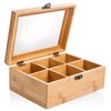 wenco 555128 Tea Box, 6 Compartments, Bamboo Tea Storage, Tea