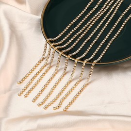 Gold Rhinestone Ribbon 10 yards 3 mm Shiny Glitter Ribbon Decoration Rhinestone Ribbon for Sewing Crafts Clothing DIY Sewing Jewellery