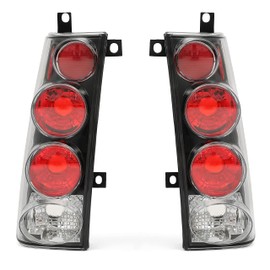 KUAFU Tail Lights Compatible with 1996-2002 Chevy Express/GMC Savana 1500 2500 3500 Taillights Driver Passenger Side (Black Housing & Clear Lens)