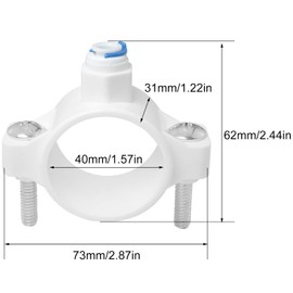 LUORNG 2PCS Water Purifier Connector Quick Connect Waste Water Clip 1/4 Inch Installation Drain Saddle Valve with Quick Connect Plastic Filter Valve Clip for Reverse Osmosis System White