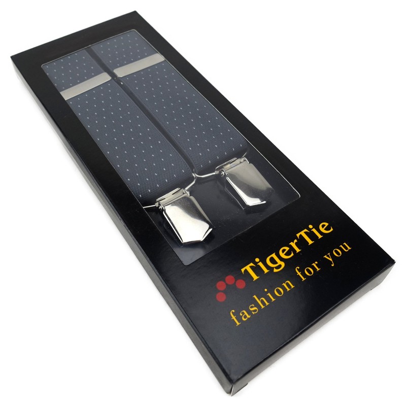 TigerTie Unisex Y-Shaped Braces with 3 Extra-Strong Clips, Colour with