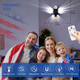 KULRAFEY Bald Eagle Wall Light, American Freedom Led Animal Wall Light, Eagle Bird Shadow Night Lamp, USB Charging, with Remote Controls, Wall Decoration Light for Bedrooms, Stairway, Hallway, Bar