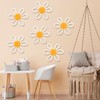 Zeyune 6 Pcs Boho Daisy Flower Wall Art Decor Boho