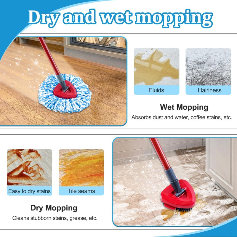 Mop Heads Replacements for O-Cedar RinseClean 2-Tank Spin Mop, Mop