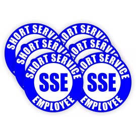 Unbranded/Generic (6) Short Service Employee Hard Hat Stickers ~ Safety Helmet Decals Temp SSE USA