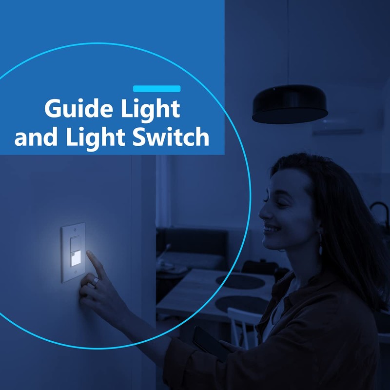 LIDER Minimalist Design LED Guide Light Paddle Switch with Automatic