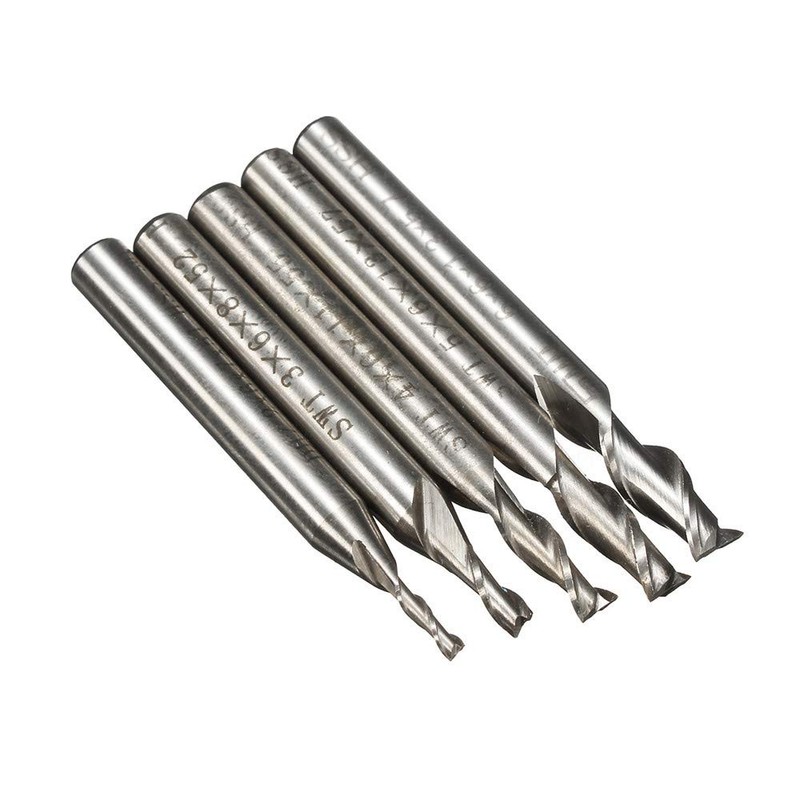 ChaRLes 5 Pieces 2 Flute 2/3/4/5/6 mm 6 mm Shank